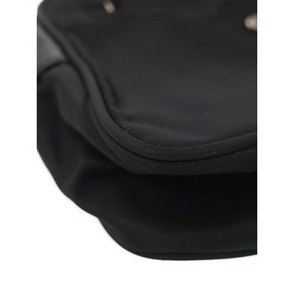 Prada Tessuto shoulder bag leather trim enameled triangle logo Black - Picture 4 of 9
